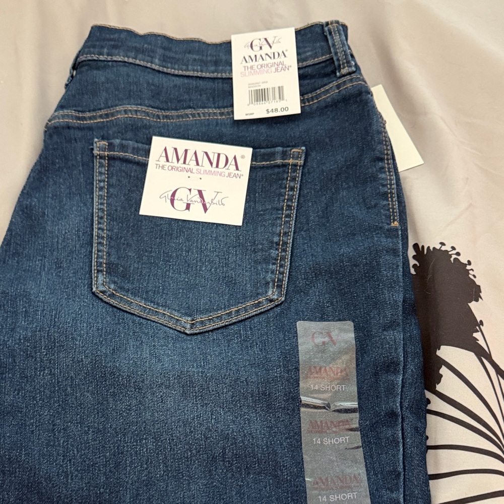 Gloria Vanderbilt Amanda Dark Blue Straight Leg Jeans
